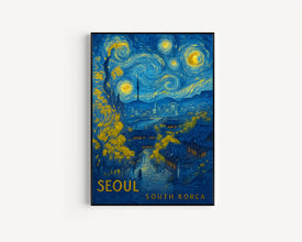 Seoul Travel Poster - South Korea Wall Art Print, Illustration Poster, Home & Office decor, Gift idea, Fall Travel print, Autumn print