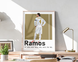 Sergio Ramos Poster Spanish Soccer Legend Wall Art Sport Poster 1591679014