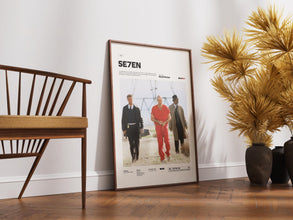 Seven Film Poster, Se7en Alternative Movie Print, Brad Pitt and Morgan Freeman Starring Seven Movie Art, Cinematic Room Decor 1871657968