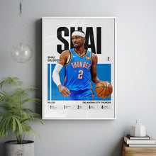Shai Gilgeous-Alexander #2 Poster SGA Basketball Wall Art