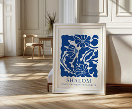 Shalom Art Print, Christian Wall Art, Christian Poster, Blue Botanical Pattern Poster For Wall Decor, Shalom Art Printable, DIGITAL Download 1779307441