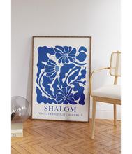Shalom Art Print, Christian Wall Art, Christian Poster, Blue Botanical Pattern Poster For Wall Decor, Shalom Art Printable, DIGITAL Download 1779307441