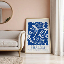Shalom Art Print, Christian Wall Art, Christian Poster, Blue Botanical Pattern Poster For Wall Decor, Shalom Art Printable, DIGITAL Download 1779307441