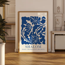 Shalom Art Print, Christian Wall Art, Christian Poster, Blue Botanical Pattern Poster For Wall Decor, Shalom Art Printable, DIGITAL Download 1779307441