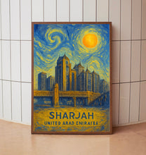 Sharjah Poster Print, Sharjah Travel Poster, Sharjah Van Gogh Style Wall Art, Sharjah, United Arab Emirates