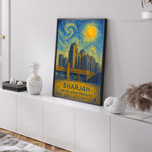 Sharjah Poster Print, Sharjah Travel Poster, Sharjah Van Gogh Style Wall Art, Sharjah, United Arab Emirates