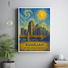 Sharjah Poster Print, Sharjah Travel Poster, Sharjah Van Gogh Style Wall Art, Sharjah, United Arab Emirates