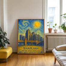 Sharjah Poster Print, Sharjah Travel Poster, Sharjah Van Gogh Style Wall Art, Sharjah, United Arab Emirates