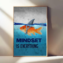 Shark Goldfish Poster, Mindset is Everything, Office Gift for Entrepreneur, Student, Men, Teens Inspirational Decor-Improvement Positive 1814787893