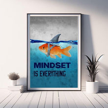 Shark Goldfish Poster, Mindset is Everything, Office Gift for Entrepreneur, Student, Men, Teens Inspirational Decor-Improvement Positive 1814787893