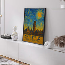 Sheffield Poster Print, Sheffield Travel Poster, Sheffield Van Gogh Style Wall Art, Sheffield, United Kingdom