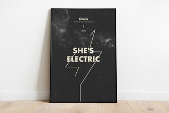 She's Electric, Music Print Design - Wall Art - Home Decor - Band art - Rock posters - Gifts for music lovers 1171768551