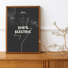 She's Electric, Music Print Design - Wall Art - Home Decor - Band art - Rock posters - Gifts for music lovers 1171768551