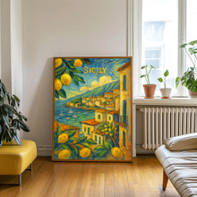 Sicily Italy City Poster, Italy Wall Art, Sicily Italy Travel Coast Print, Travel Poster, Personalised Gifts, Wedding Present