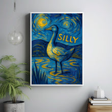 Silly Goose Print, Fun Hand Drawn Goose Print, Funny Humour Cheeky Gift, Doodle, Retro Minimalist Illustration, Kids Bedroom, Animal Poster