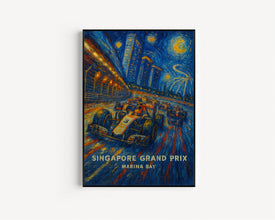 Singapore Grand Prix Poster – Electrifying Formula 1 Night Race at Marina Bay Circuit