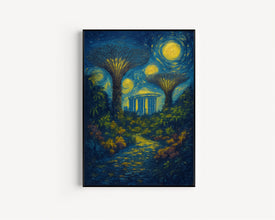 Singapore Travel Poster - Gardens by the Bay Wall Art Print, Illustration Artwork, Home & Office decor, Gift idea, Botanic Travel print
