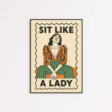 Sit Like a Lady – Bold Feminist Retro Poster Print 4305193111