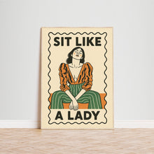 Sit Like a Lady – Bold Feminist Retro Poster Print 4305193111