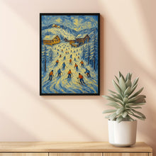 Ski Resort Oil Painting Print Winter Mountain Art