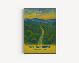 Skyline Drive Print, Skyline Drive Photo Poster, Skyline Drive Travel Wall Art, Skyline Drive Map Print, Skyline Drive Print, Virginia, USA
