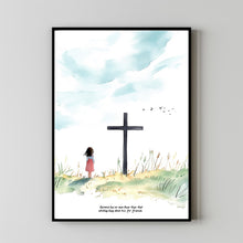 Soft Watercolor Cross Illustration – Gentle Christian Wall Art Poster