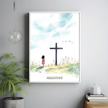 Soft Watercolor Cross Illustration – Gentle Christian Wall Art Poster