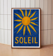 Soleil Colourful Summer Print, Retro Sun Poster, Abstract Modern Sun Decor, Trendy Pink And Yellow Sun Art, Boho Contemporary Aesthetic Art