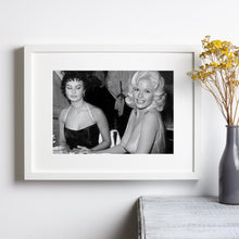Sophia Loren And Jayne Mansfield Poster, Hollywood Black and White Wall Art, Vintage Print, Photography Prints, Museum Quality Photo Print 1620778929