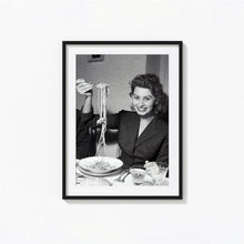 Sophia Loren Eating Spaghetti Poster, Hollywood Black and White Wall Art, Vintage Print, Photography Prints, Museum Quality Photo Art Print 1620778673