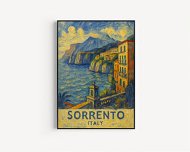 Sorrento Italy Coast Travel Print, Sorrento Italy Travel Poster Print, Sorrento Wall Art, Italy Coast Travel Wall Decor