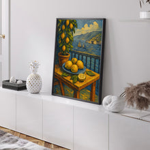 Sorrento Italy Lemon Coast Travel Print, Sorrento Italy Lemons Travel Poster Print, Sorrento Wall Art, Fruit Travel Wall Decor