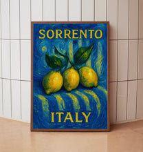 Sorrento Italy Lemon Pink Aesthetic Print - Pink And White Pastel Stripes, Trendy Feminine Fruit Art, Kitchen Dining Room Summer Retro Art