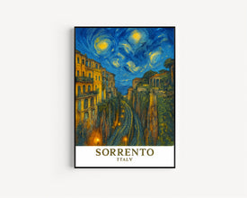 Sorrento Print Italy, Sorrento Photo Poster, Sorrento Travel Wall Art, Sorrento Map Print, Sorrento Van Gogh Style Print, Sorrento Wall Décor