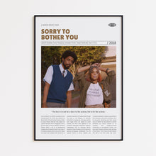 Sorry to Bother You, Boots Riley, Retro Movie Poster, Custom Movie Poster Print 4421165869