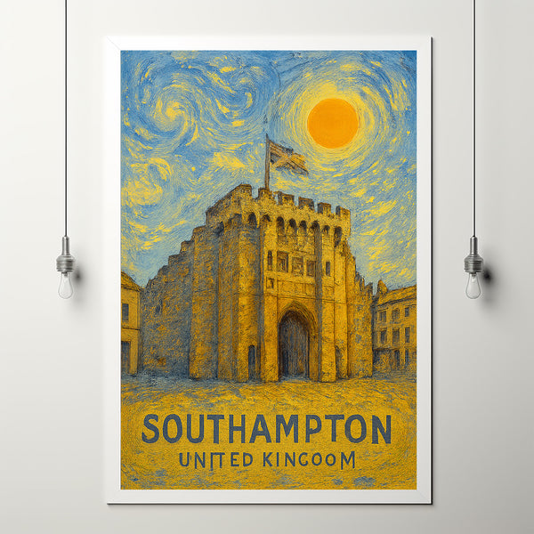 Southampton Poster Print, Southampton Travel Poster, Southampton Minimalistic Wall Art, Southampton, United Kingdom