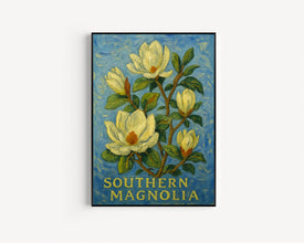 Southern Magnolia Tree Art Print, Magnolia Tree Wall Art Poster, Botanical Home Decor, Nature Illustration, C31-427
