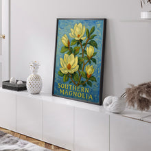 Southern Magnolia Tree Art Print, Magnolia Tree Wall Art Poster, Botanical Home Decor, Nature Illustration, C31-427