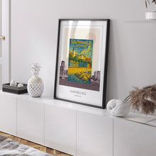 Southwold Suffolk Travel Poster, Seaside Print, Beach Huts, Wall Art, Gift, Southwold Lighthouse, Southwold Pier, Seafront, Retro, Vintage