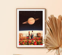 Space Love  Collage Art by Taudalpoi Retro Futurism, Vintage Collage, Scifi Poster, Romantic Art, Space Travel, Eclectic Artwork, Wall Art 1277471852