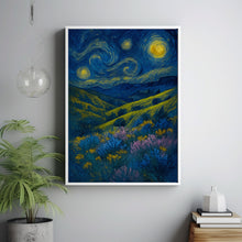 Spring Meadow Poster, Landscape Wall Art, Wildflower Print, Pastel Decor Poster, Mountain Art Print, Vibrant Art Print, Abstract Landscape