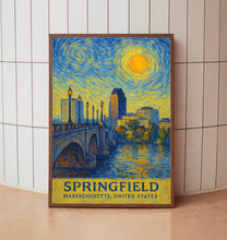 Springfield Poster Print, Springfield Travel Poster, Springfield Van Gogh Style Wall Art, Springfield, Massachusetts, United States