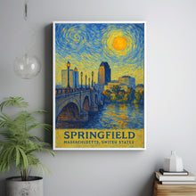 Springfield Poster Print, Springfield Travel Poster, Springfield Van Gogh Style Wall Art, Springfield, Massachusetts, United States