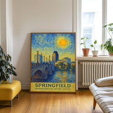 Springfield Poster Print, Springfield Travel Poster, Springfield Van Gogh Style Wall Art, Springfield, Massachusetts, United States