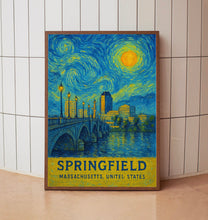 Springfield Poster Print, Springfield Travel Poster, Springfield Van Gogh Style Wall Art, Springfield, Massachusetts, United States1