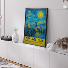 Springfield Poster Print, Springfield Travel Poster, Springfield Van Gogh Style Wall Art, Springfield, Massachusetts, United States1