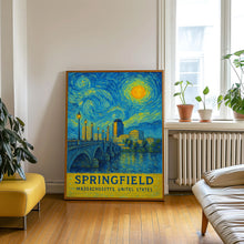 Springfield Poster Print, Springfield Travel Poster, Springfield Van Gogh Style Wall Art, Springfield, Massachusetts, United States1