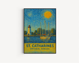 St. Catharines Poster Print, St. Catharines Travel 1 Poster, St. Catharines Van Gogh Style Wall Art, St. Catharines, Ontario, Canada