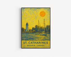 St. Catharines Poster Print, St. Catharines Travel Poster, St. Catharines Van Gogh Style Wall Art, St. Catharines, Ontario, Canada