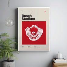 St. Louis Ballpark Poster, Busch Stadium Print, Mid Century Modern Baseball Poster, Spo-IFBL4M